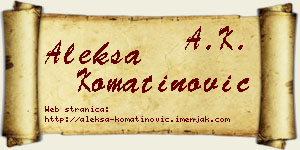 Aleksa Komatinović vizit kartica